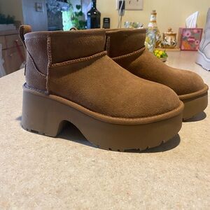 UGG Tan Suede Platform Boots